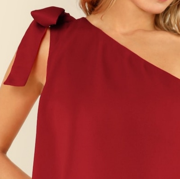 Gorgeous Garnet One shoulder Jumpsuit - Picture 4 of 7